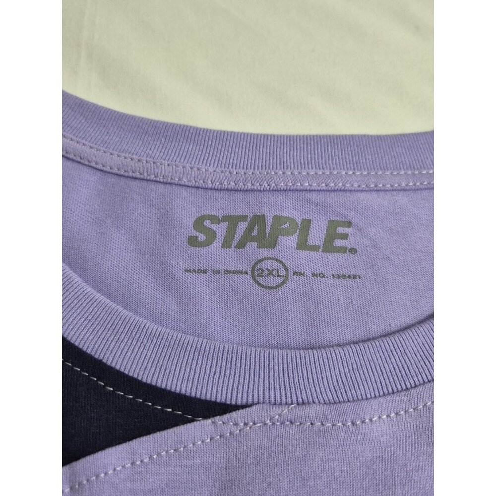 Staple Mens T-Shirt Size 2XL Purple Blue White Embroidered Logo Cotton (09) - Picture 4 of 9
